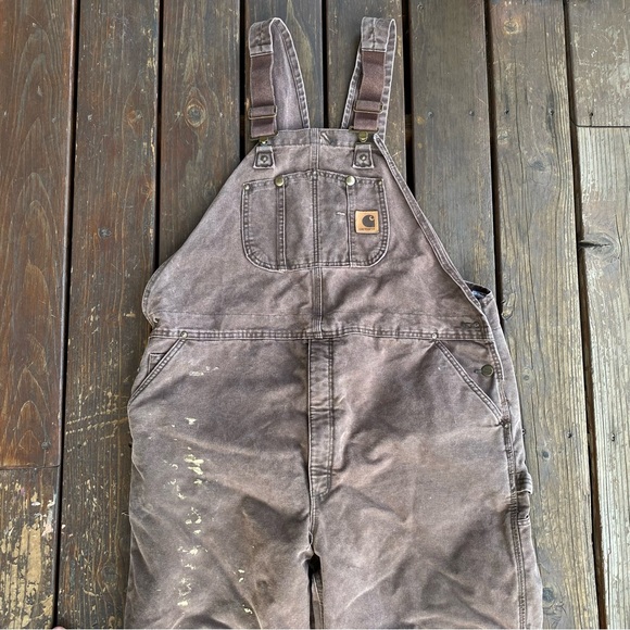 Carhartt Quilted Insulated Brown Men's Overalls - Picture 2 of 7